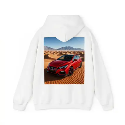 Nissan Sentra Red Hatchback Desert Dunes