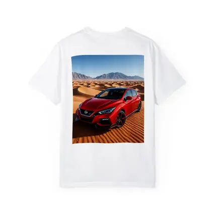 Nissan Sentra Red Hatchback Desert Dunes