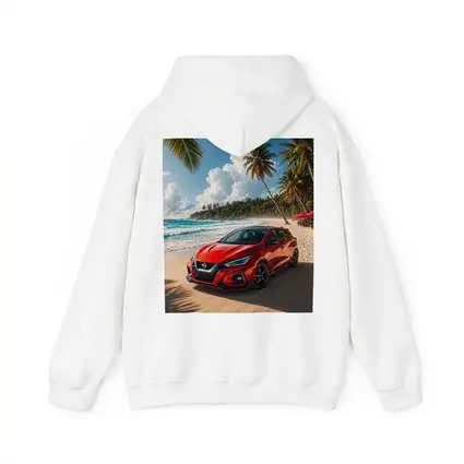 Nissan Versa Red Car Tropical Beach