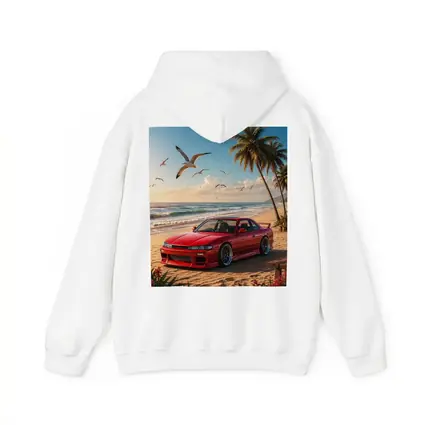 Nissan Silvia Red Car Beach Palm Trees