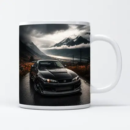 Nissan Silvia Black Car Moody Mountain Road