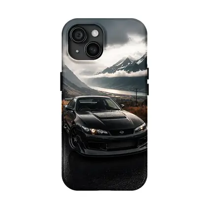 Nissan Silvia Black Car Moody Mountain Road
