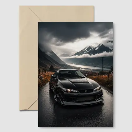 Nissan Silvia Black Car Moody Mountain Road