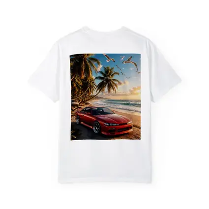 Nissan Silvia Red Sports Car Beach Sunset