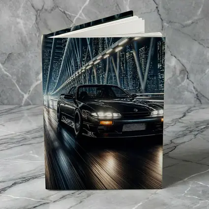 Nissan Silvia Black Night City Bridge