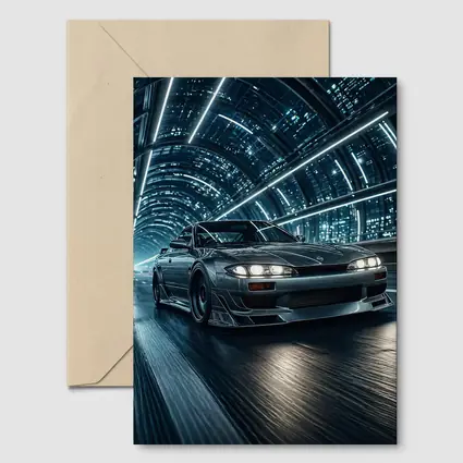 Nissan Silvia Night Tunnel Neon Drive