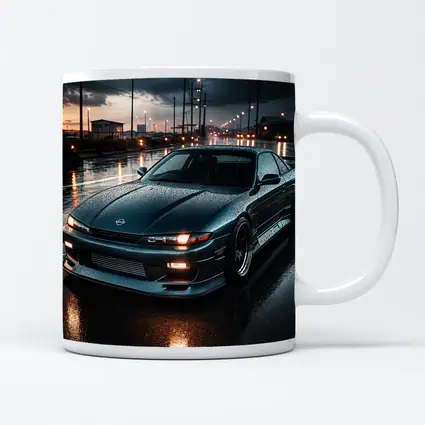 Nissan Silvia S13 Wet Street Night