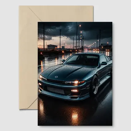 Nissan Silvia S13 Wet Street Night
