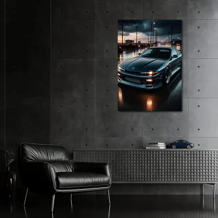 Nissan Silvia S13 Wet Street Night