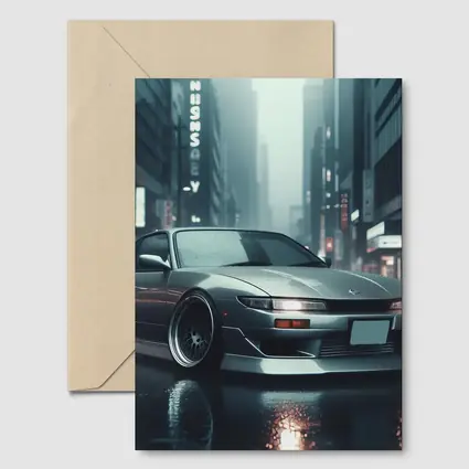 Nissan Silvia S13 Rainy City Street