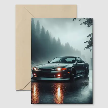 Nissan Silvia S13 Rainy Forest Road
