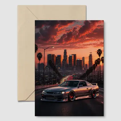 Nissan Silvia S14 Los Angeles Sunset Skyline