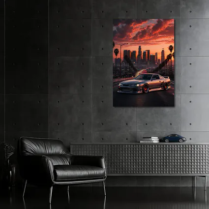 Nissan Silvia S14 Los Angeles Sunset Skyline