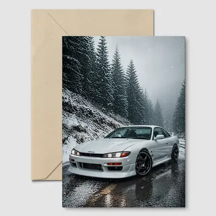 Nissan Silvia S14 Snowy Forest Road