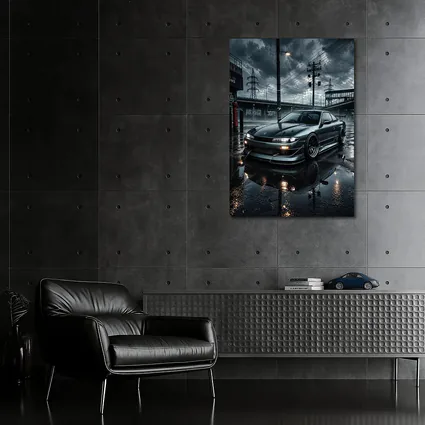 Nissan Silvia S14 Rainy Urban Night Scene