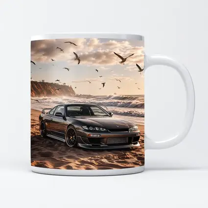 Nissan Silvia S15 Parked On Sandy Beach