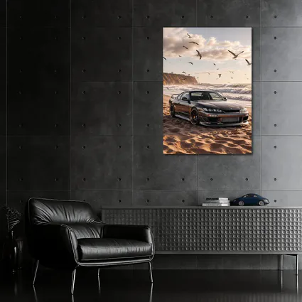 Nissan Silvia S15 Parked On Sandy Beach