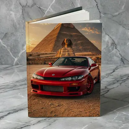 Nissan Silvia Red Car Egypt Pyramids Sunset