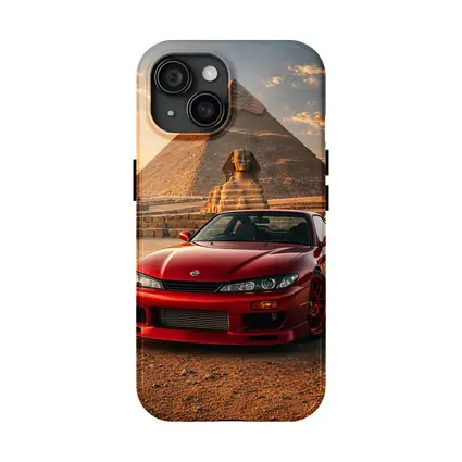 Nissan Silvia Red Car Egypt Pyramids Sunset