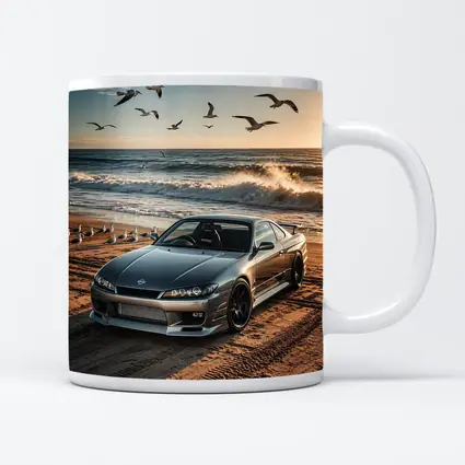 Nissan Silvia S15 Parked On Beach Shore
