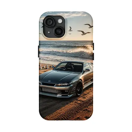 Nissan Silvia S15 Parked On Beach Shore