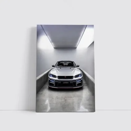 Nissan Skyline GT-R Silver Garage Front View