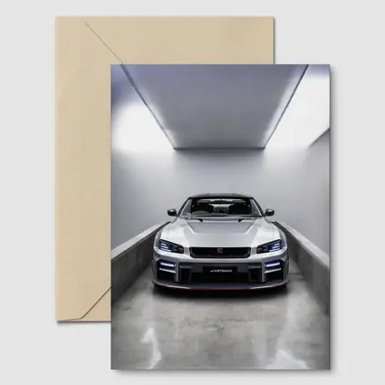 Nissan Skyline GT-R Silver Garage Front View