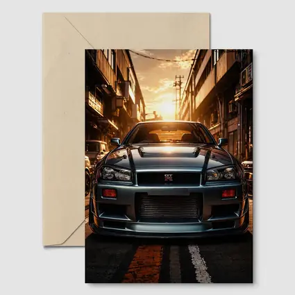 Nissan Skyline GT-R Front Urban Sunset