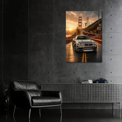 Nissan Skyline GT-R Golden Gate Bridge Sunset