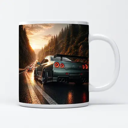 Nissan Skyline GT-R Wet Road Sunset