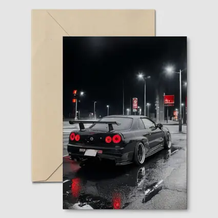 Nissan Skyline GT-R R34 Rainy Night Street