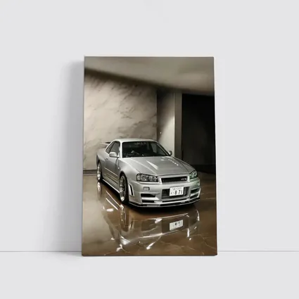 Nissan Skyline GT-R R34 Silver Marble Showroom