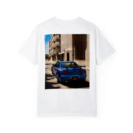 Nissan Skyline GT-R R34 Blue City Street