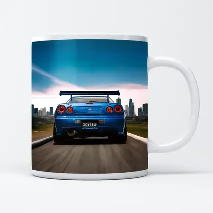 Nissan Skyline GT-R R34 Blue City Street