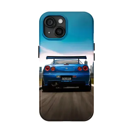 Nissan Skyline GT-R R34 Blue City Street