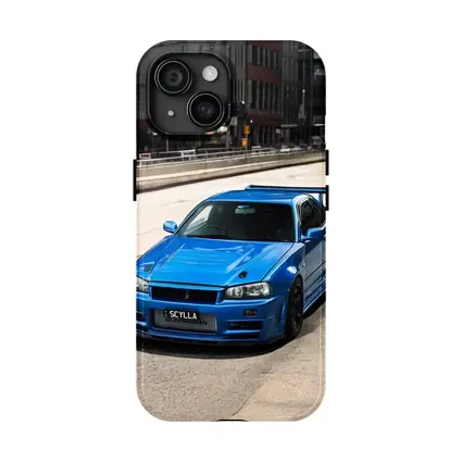 Nissan Skyline GT-R R34 Blue City Street