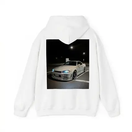 Nissan Skyline GT-R R34 White Night Parking