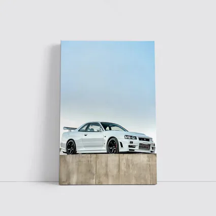 Nissan Skyline GT-R R34 White Concrete