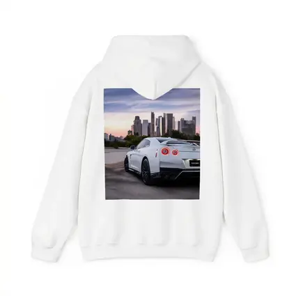Nissan GT-R White Rear City Skyline