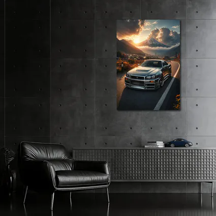 Nissan Skyline GT-R Mount Fuji Sunset