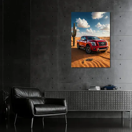 Nissan Titan Red Truck Desert Dunes