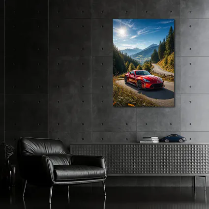 Nissan Z Red Sports Car Mountain Road