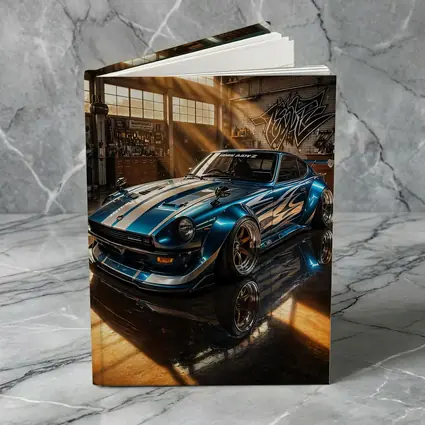 Nissan Z Custom Blue Garage Workshop Scene