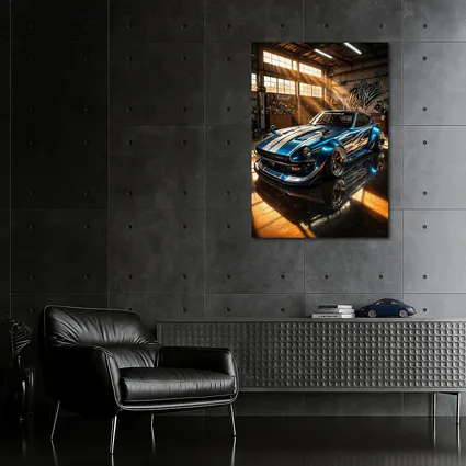 Nissan Z Custom Blue Garage Workshop Scene