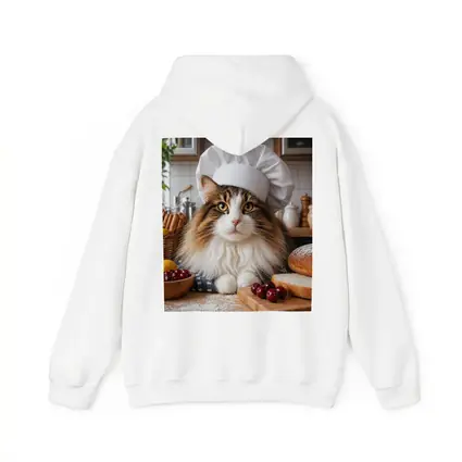 Norwegian Forest Cat Chef Kitchen Baking Scene