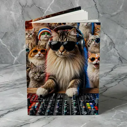 Norwegian Forest Cat DJ Nightclub Party Scene