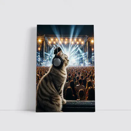 Norwegian Forest Cat At Music Festival Concert