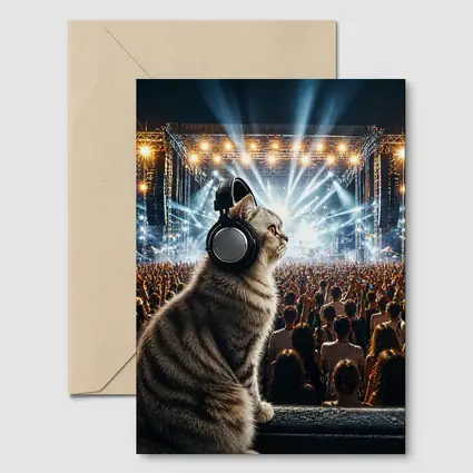 Norwegian Forest Cat At Music Festival Concert