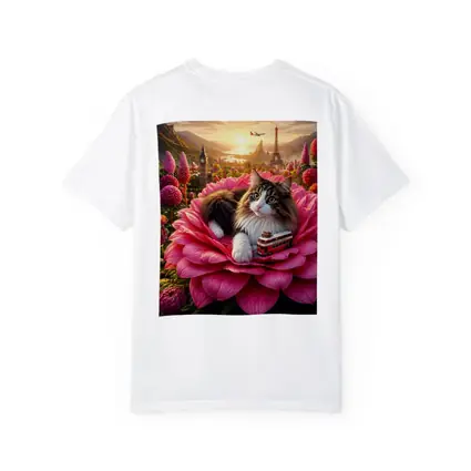 Norwegian Forest Cat Pink Flower London Paris
