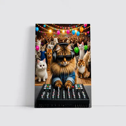 Norwegian Forest DJ Cat Party Crowd